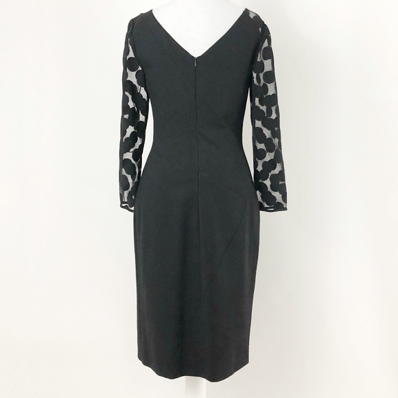 ✨sold✨ karen millen • black sheer dot sleeve dress - Picture 5 of 8